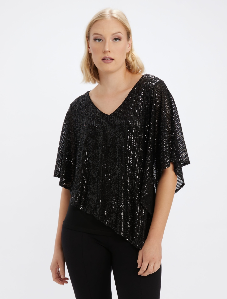 DRAPED SEQUIN TOP STYLE 234242